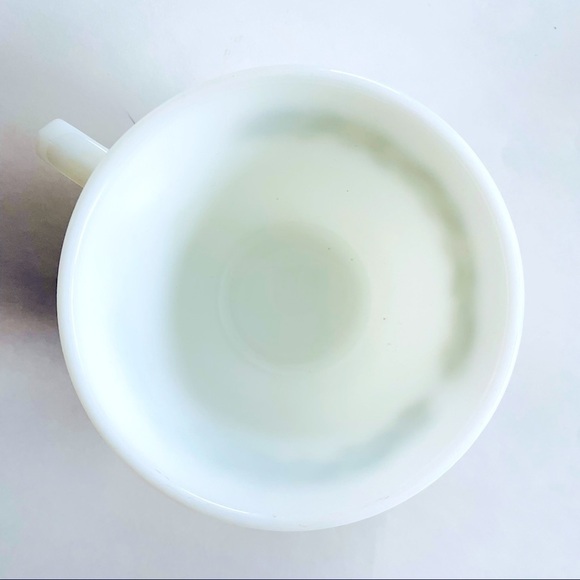 Vintage Pyrex White Milk Glass Coffee Cup Mug Crazy Daisy Spring Blossom Pattern - Picture 7 of 9